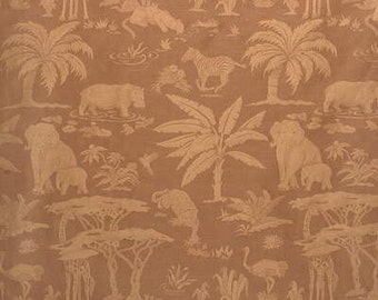 Lee Jofa Les Animaux d'Afrique Linen Silk Brown Upholstery Drapery Fabric