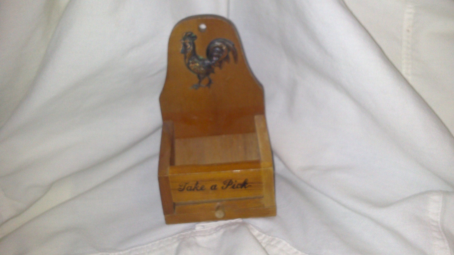 Vintage Wooden Toothpick Dispenser/Holder with by UnexpectingItems