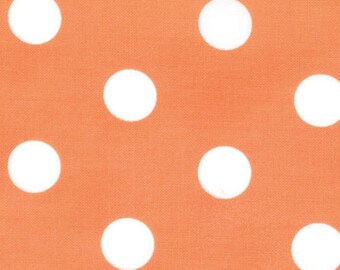 Polka Dot Fabric - Dottie Basic Dots by Moda 45008 28 Tangerine - 1/2 yard