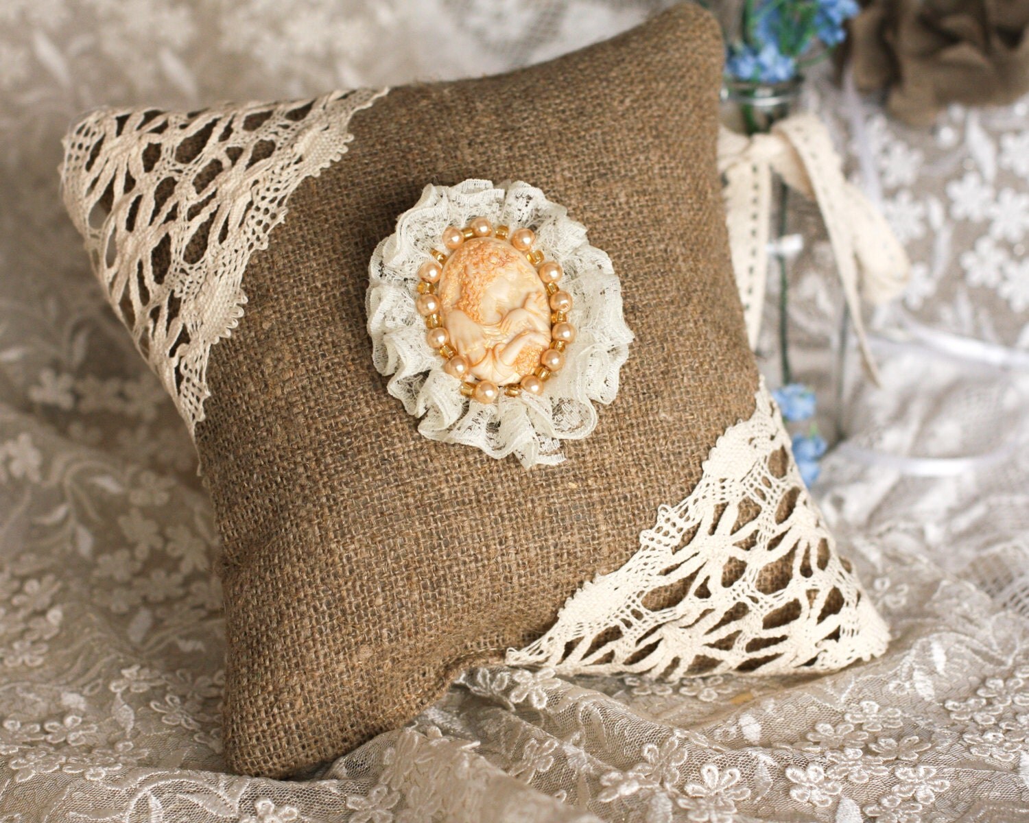 cameo shabby chic wedding ring bearer pillow by rusticbeachchic cameo shabby chic wedding ring bearer pillow by rusticbeachchic