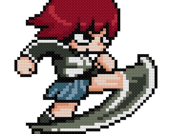 Kim Pine from Scott Pilgrim cross stitch pattern