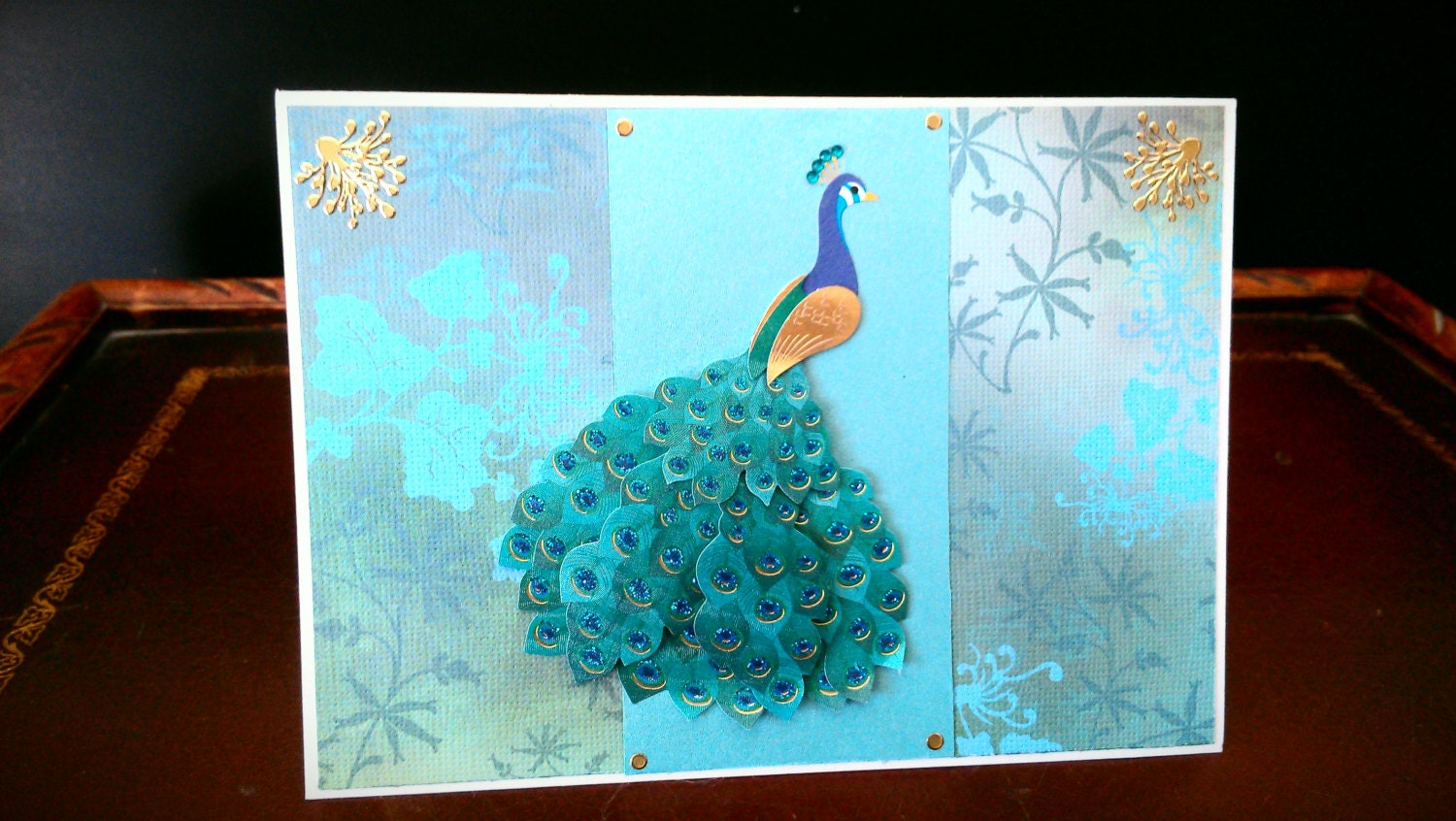 Handmade Peacock Card