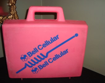 Vintage BELL Canada PHONE Box Vintage Cell Phone Case CELLULAR Pink Storage Case Bell Advertising