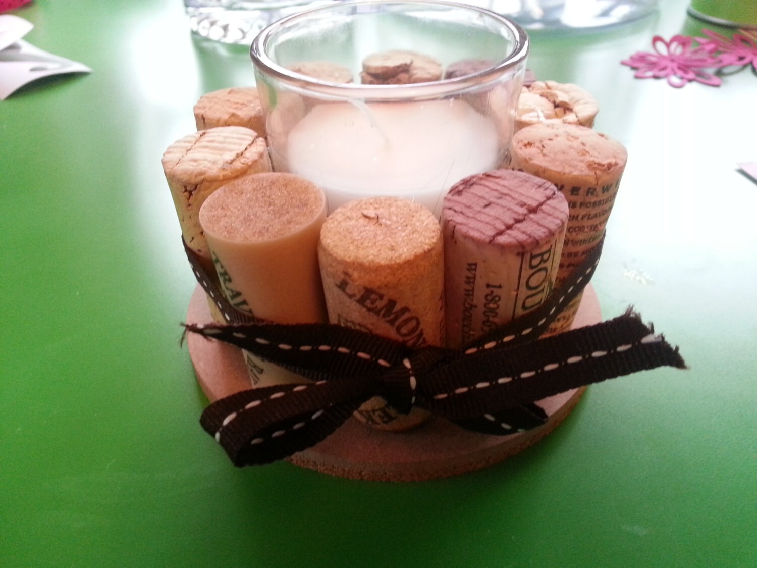 Wine cork votive candle holder by ReeseWalterCreations on Etsy