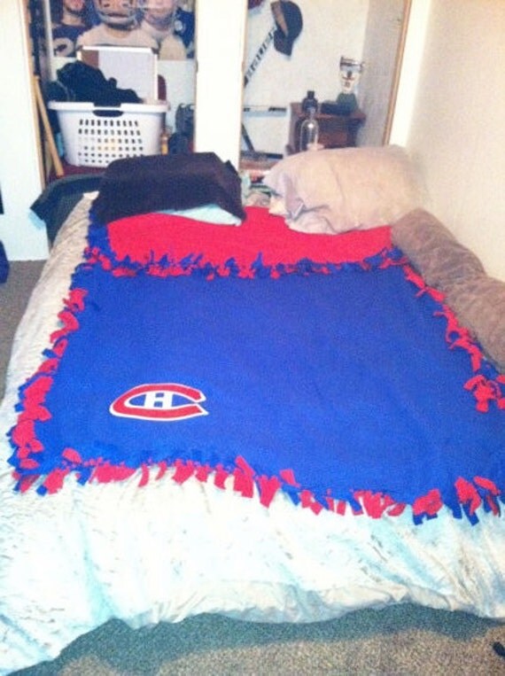 Items similar to NHL Themed Montreal Canadiens Fleece Tie Blanket