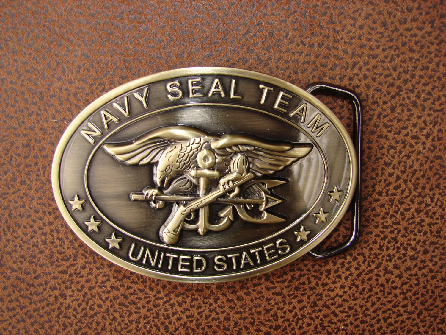 Military Belt Buckle U.S. Navy Seal Team brass plated belt