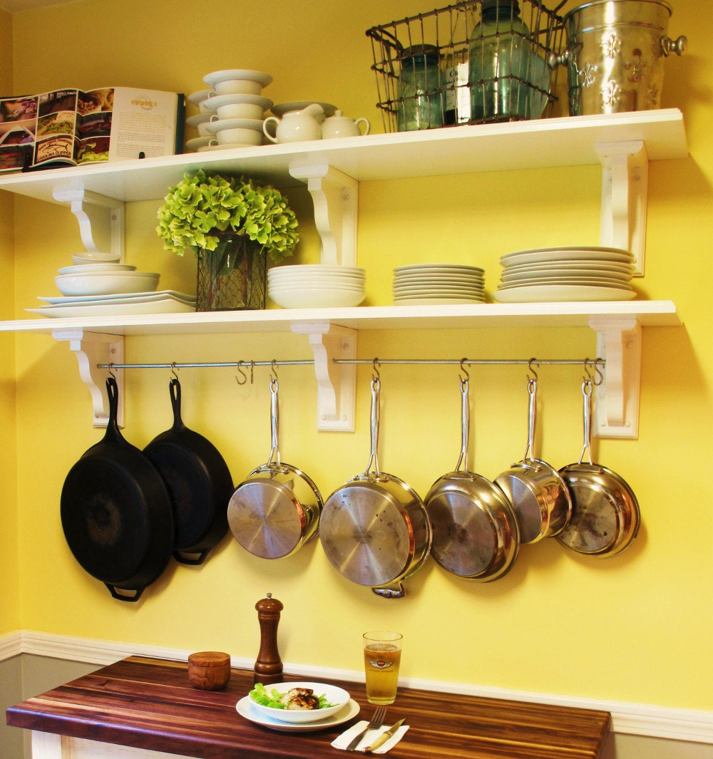  Kitchen  Shelving with Pot  Rack 