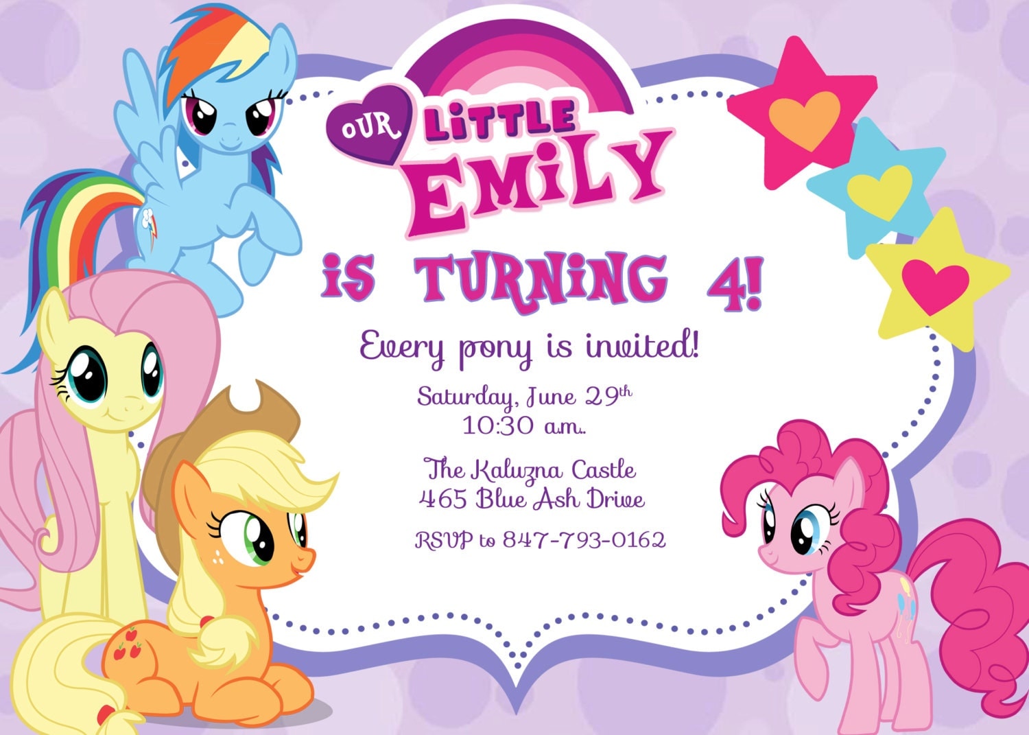 Pony Birthday Invitations 1