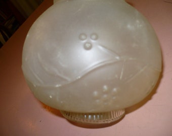 Vintage, Antique Lamp Lighting Ceiling fixture Globe Shade Frosted Art Glass Globe Glass Ball /Lamp Shade Celing Light. 3- inch Fitter