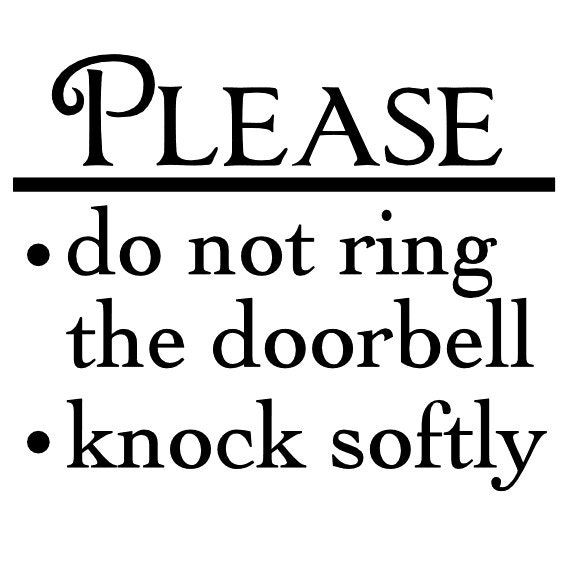 items-similar-to-please-do-not-ring-doorbell-knock-softly-vinyl
