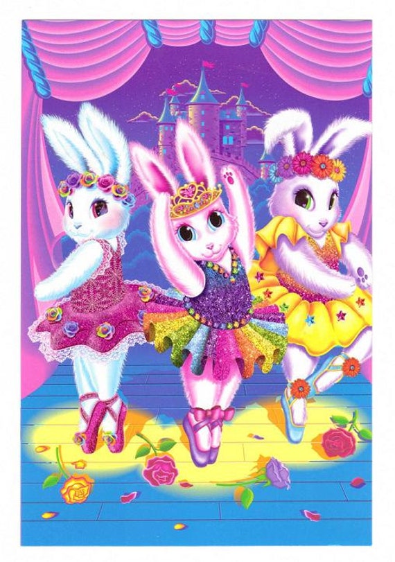 Lisa Frank Ballerina Bunnies Postcard by CollectorsWarehouse