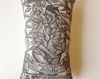 The Lovers Tarot Linocut Print Novelty Pillow