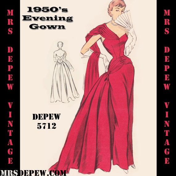 Vintage Sewing Pattern 1950's Ball Gown in Any Size - PLUS Size ...