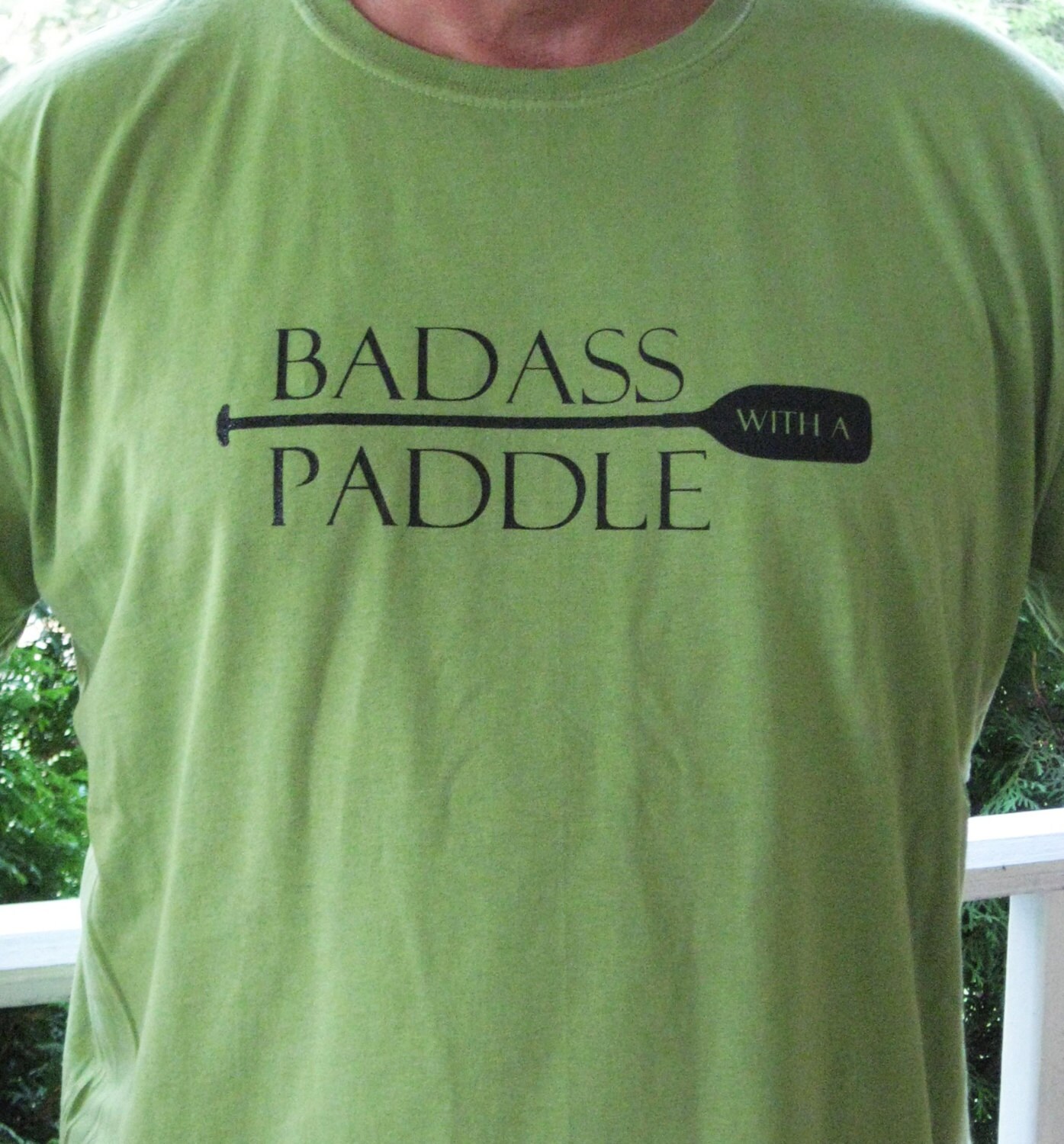 Men's Kayak T Shirt Badass With A Paddle