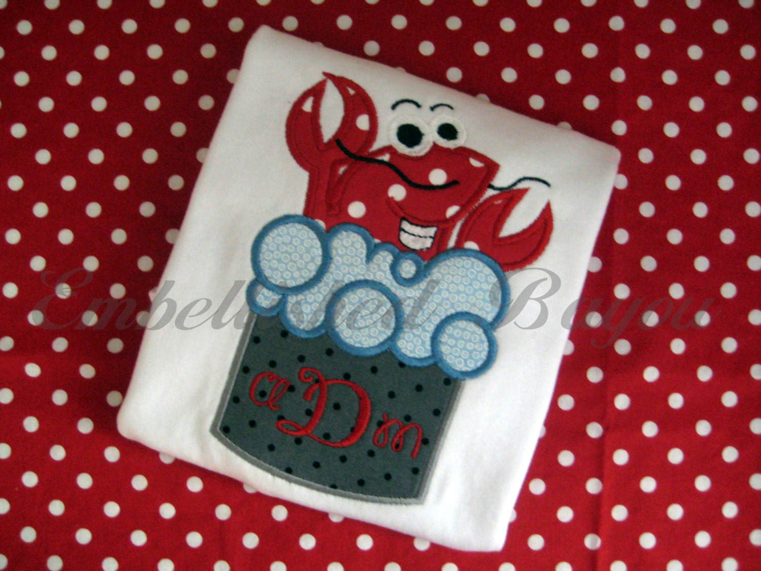 Crawfish Boil Applique Tshirt or Onesie for Girls or Boys