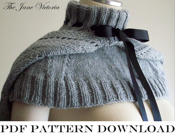 Hooded Mozzetta Knitting PATTERN, Silmarwen Surion, PDF DOWNLOAD