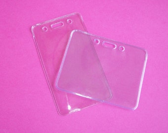 Badge Holder - Clear vinyl - laynard / reel add on - vertical or horizontal