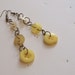 Yellow Button Dangle Earrings