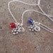 Tiny flower girl necklace - ONE Little girl's initial necklace