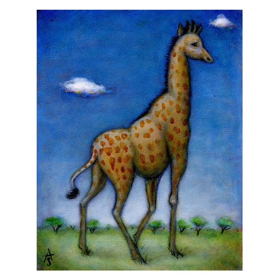 Giraffe original oil painting