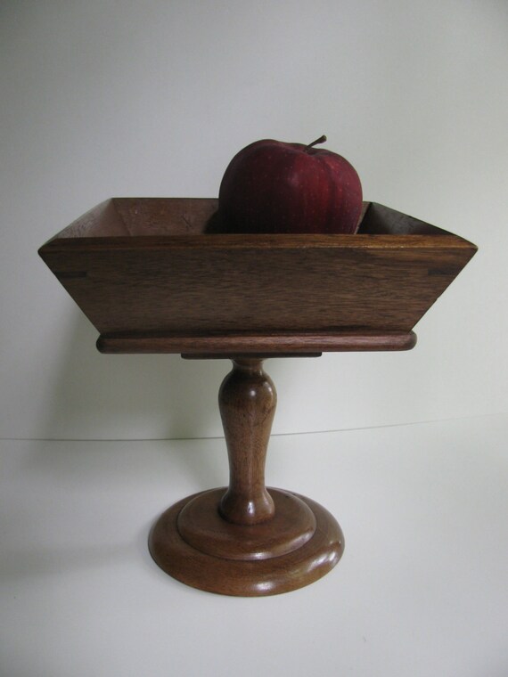 Wooden Compote Pedestal Bowl Vintage by LydiasPost on Etsy