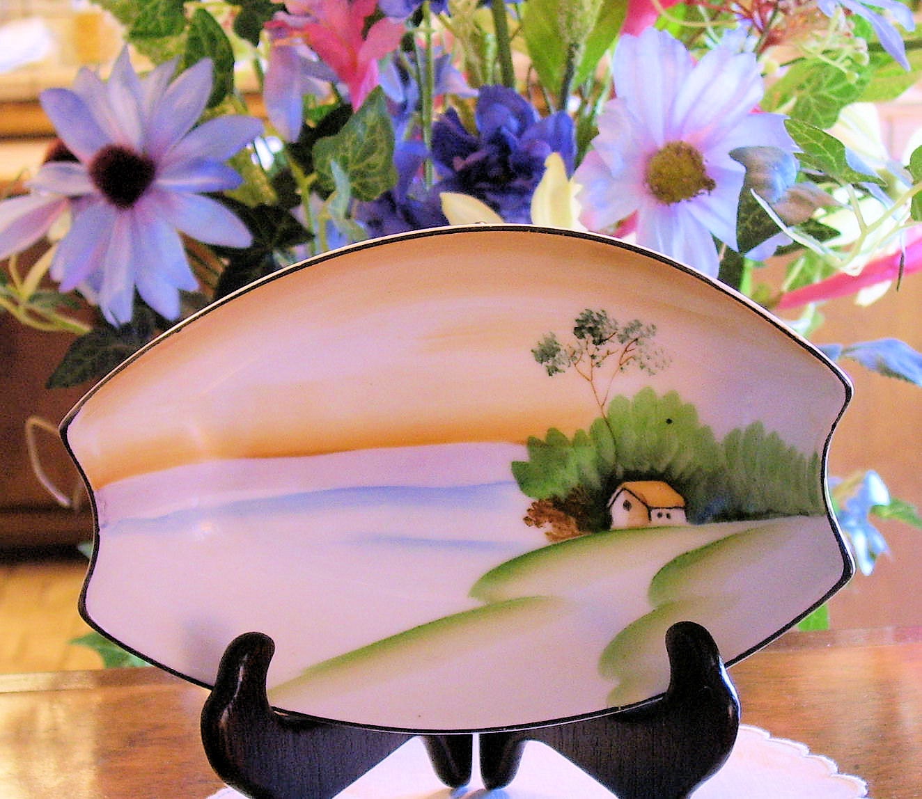 MEITO Japanese China HAND PAINTED Dish 1930s