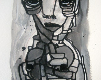 Original Expressionist Art Painting Fine art abstract Portrait
