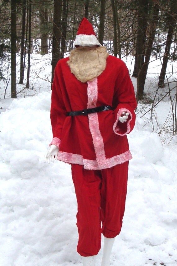 santa claus costume hat beard coat pants and belt vintage santa claus costume hat beard coat pants and belt vintage
