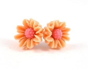 Pink Feather Earrings Teen Jewelry Tween Earrings by foreverandrea
