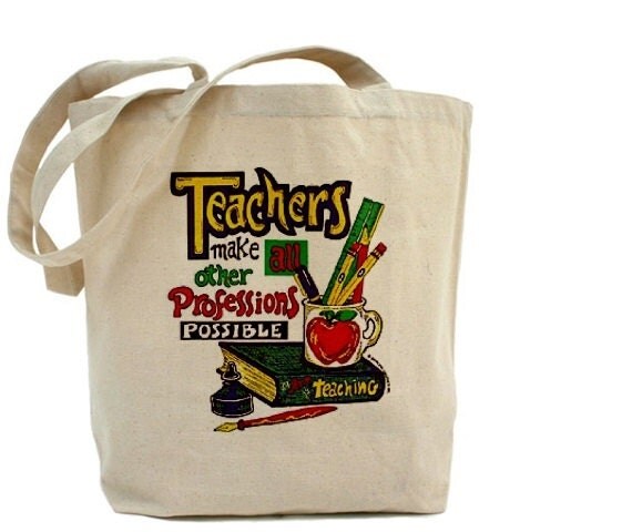 Teacher Tote - Cotton Canvas Tote Bag - Gift Bags - Teacher ...