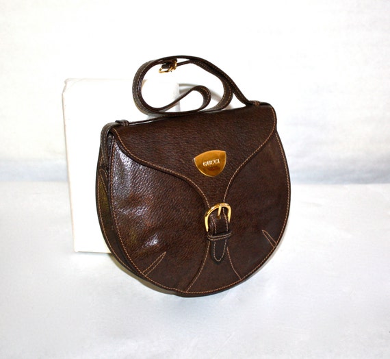 Vintage GUCCI Belt Bag Clutch Brown Leather by StatedStyle on Etsy