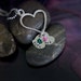 CLEARANCE - Personalized Necklace - Open Heart Charm Necklace - Handstamped Name Necklace - valentines Day - Birthstone Necklace - Custom
