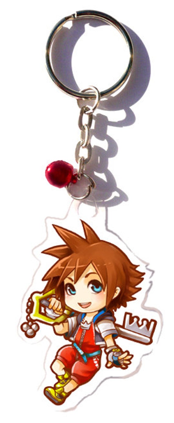 Kingdom hearts Sora laminated Keychain by dreamchaserart on Etsy