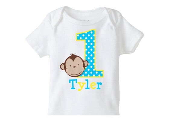 Boys Monkey Birthday TShirt or Bodysuit Monkey Birthday Shirt Boys or Girls Il_570xn
