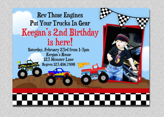 Free Printable Party Invitations For Boys Trucks 3