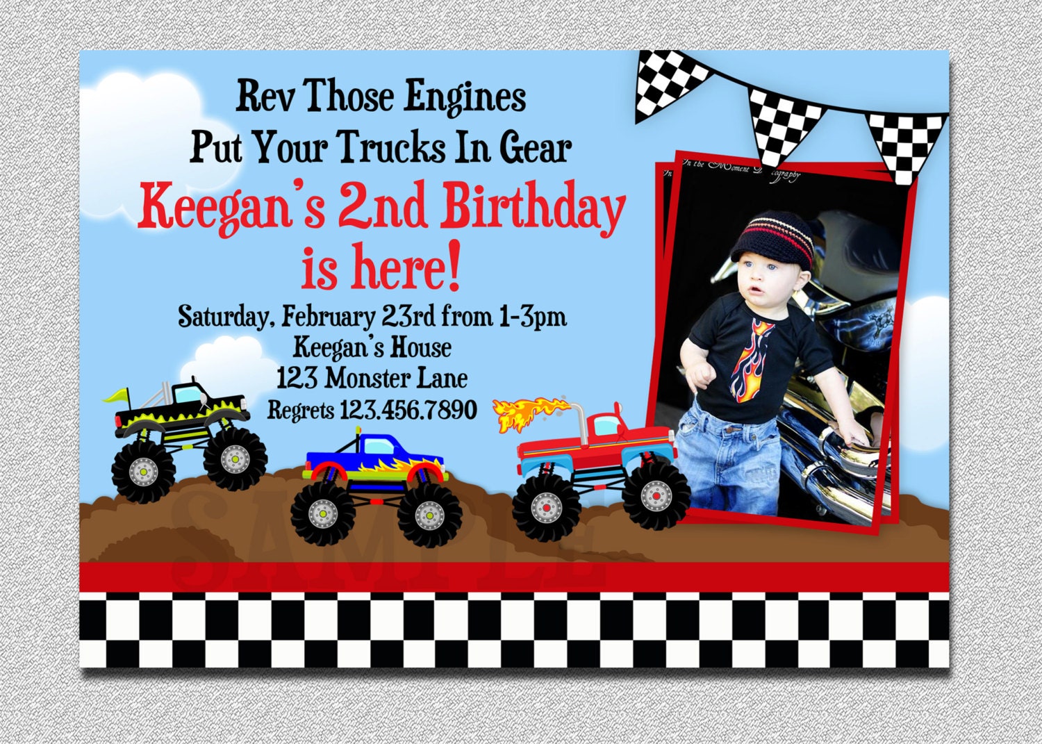 Trucks Birthday Invitations 2