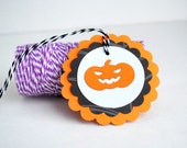 Halloween Tags, 6 Jack o' Lantern Pumpkin Pumpkin TAGS, Halloween Treat Bag Tags, Trick or Treat Labels A707 Il_170x135