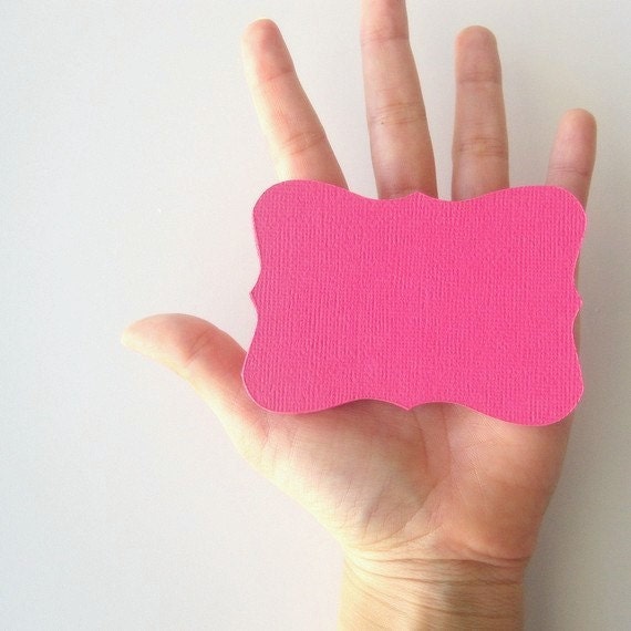 24 Bracket cards in HOT Pink Cardstock (3.5 x 2.5 inches) die cuts A104 Il_570xn