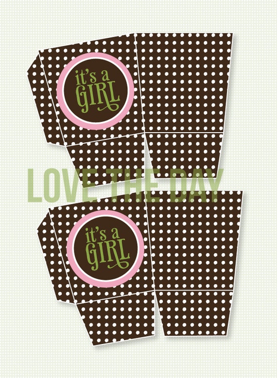So Girly Baby Shower PRINTABLE Popcorn Box (INSTANT DOWNLOAD) from Love The Day Il_570xn