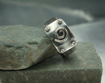 Spiral of Life Fine Silver Ring - PMC - 999 Silver Ring