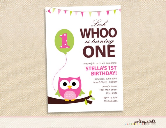OWL Birthday invitations - set of 15 Il_570xn