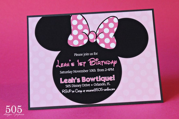 Minnie Mouse Invitation - Printable Invitation by 505 Design Inc Il_570xn