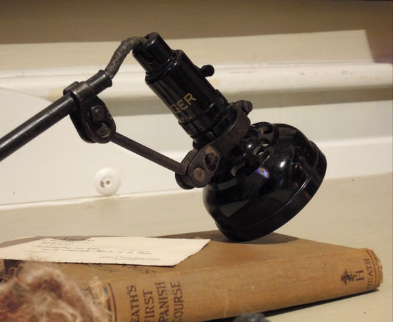Vintage / Antique Industrial Black Singer Sewing Machine Light