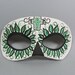 Day of the Dead Green Leafy Leather Masquerade Mask, Unisex
