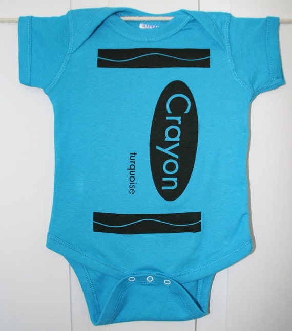 Turquoise Crayon Onesie