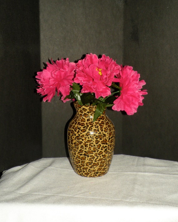 Items similar to Cheetah Print Duct Tape Vase on Etsy