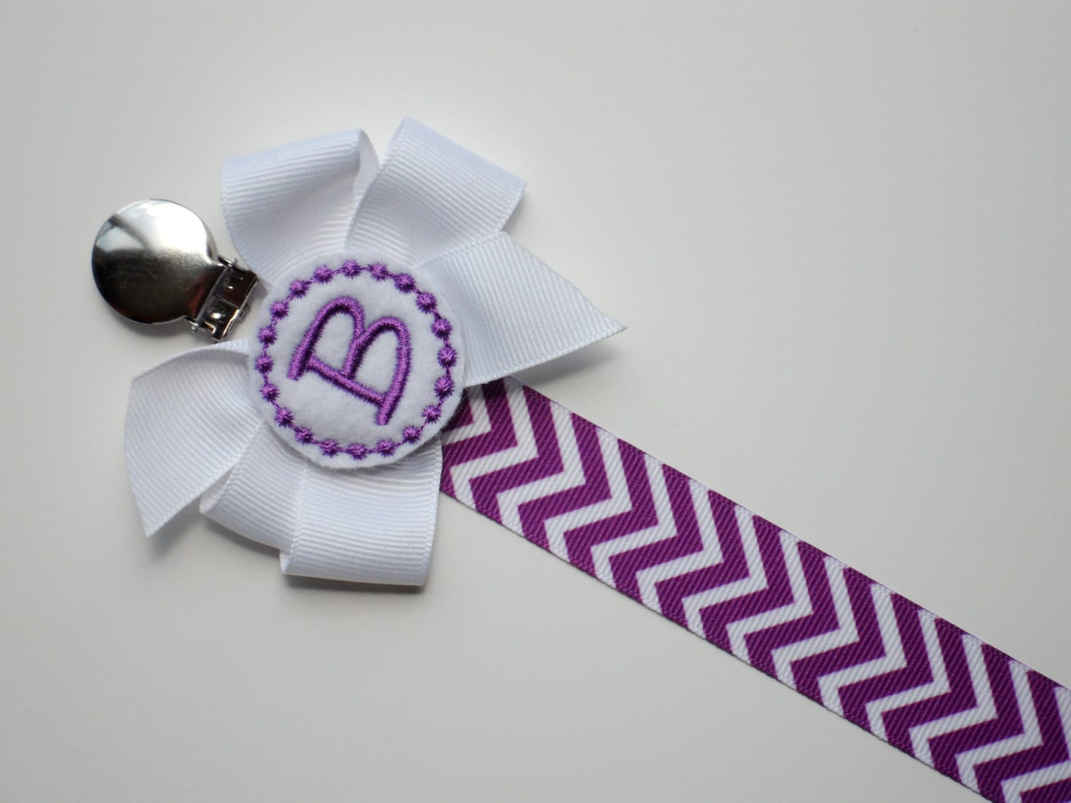 Pacifier Clip Monogram Pacifier Clip Pink Chevron