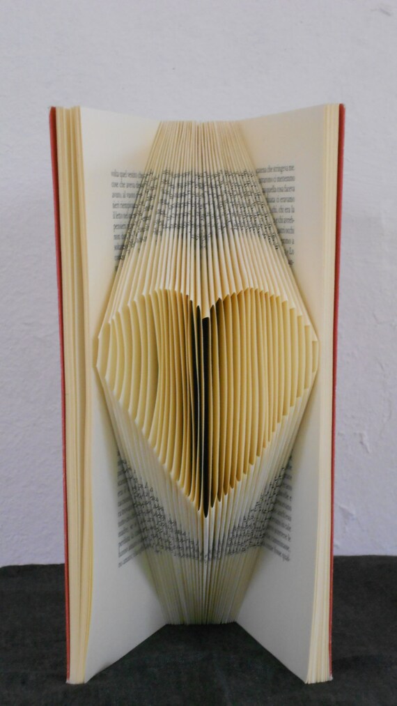 Folded Book Art Heart Origami Love Book Sculpture by morphingpot