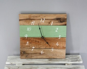 Reclaimed Pallet Wood Clock, Repurposed, Hip, Simple, Tasteful. Painte Wall Clock. GIFT. CUSTOM color.