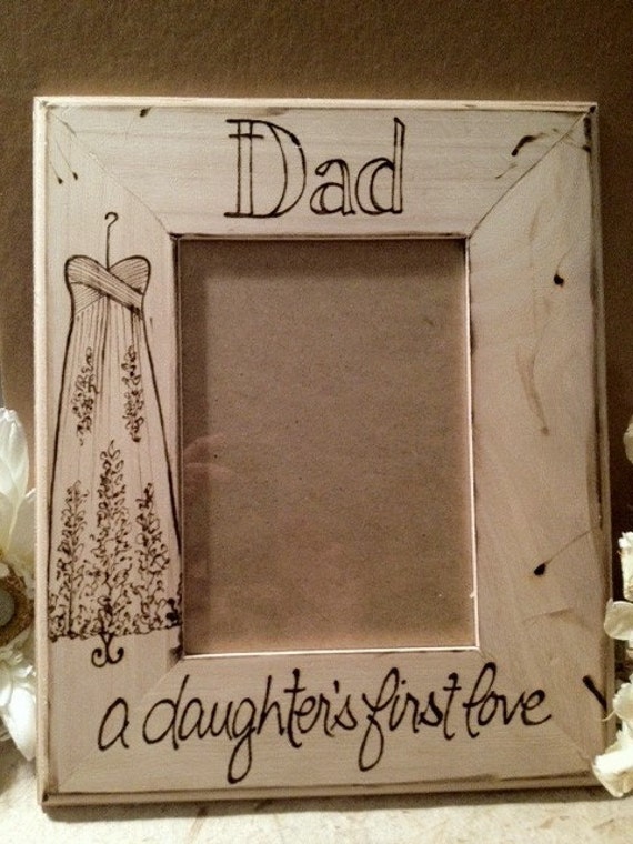 Wedding Gift for Dad with YOUR Dress Engraved on the Wood